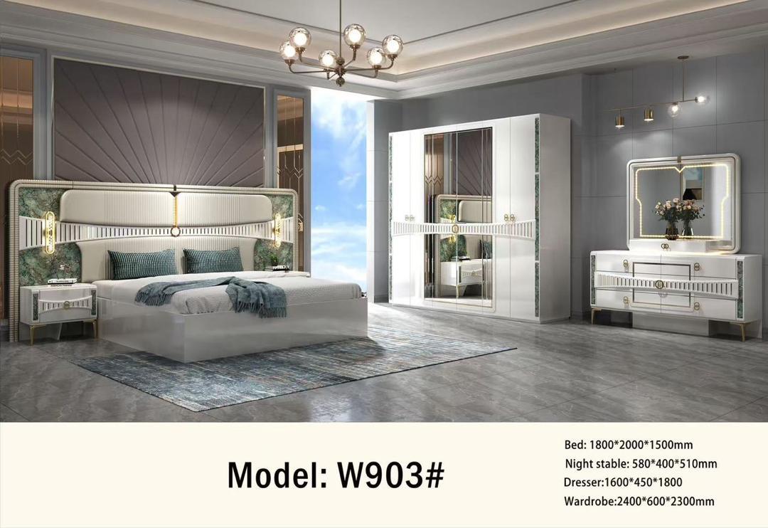 Premium Bedframe + dressing table + 2 bedside table 2 + Classy Wardrobe