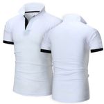 Berrykey Mens Casual Business T-shirt Polos Shirts Stand Collar- Multi-color